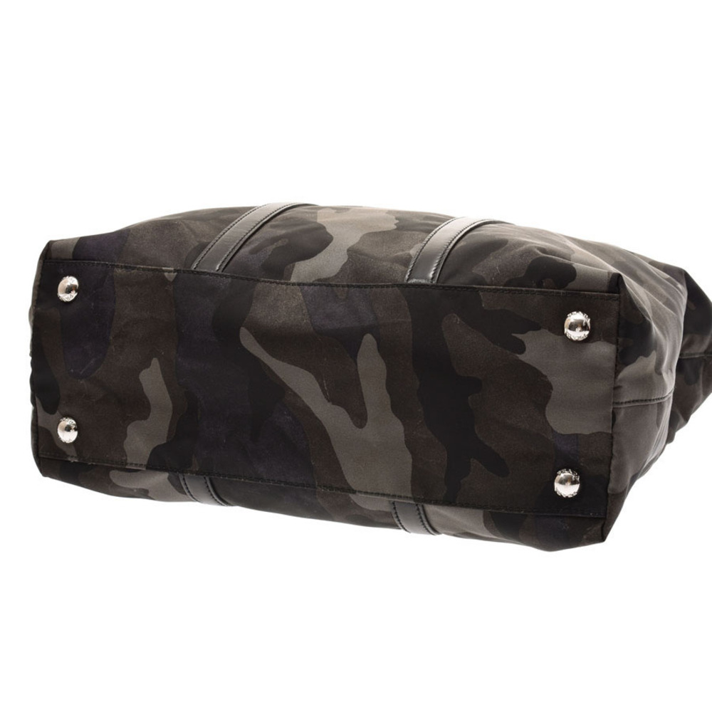 Prada Gray Camouflage Nylon Handbag Black Leather - Picture 5 of 11